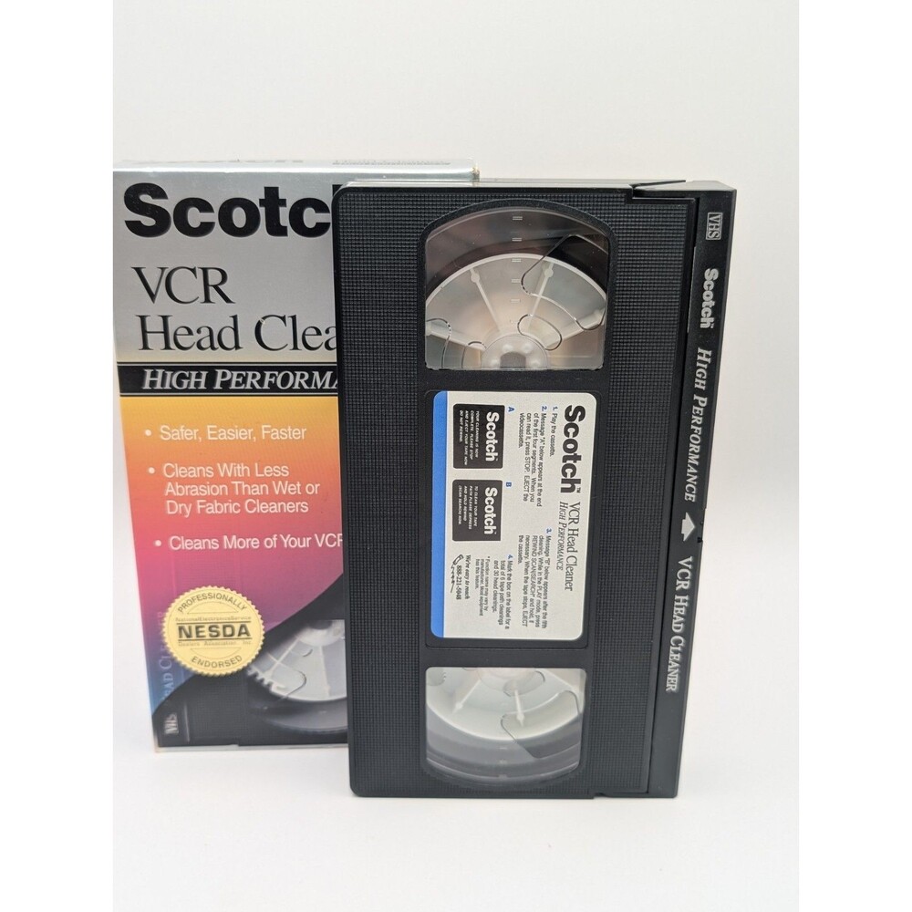 Scotch 3M VCR Head Cleaner VHS Cassette Tape High Performance Vintage NESDA